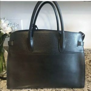 Cuyana Black Leather Work Satchel Bag Crossbody Strap